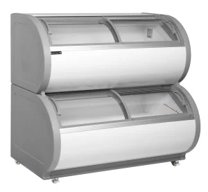 Congelador de exposición de dos niveles