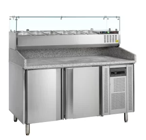 Mesa para pizza, incl. unidad de condimentos