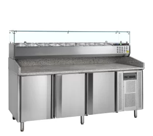 Mesa para pizza, incl. unidad de condimentos