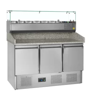 Mesa para pizza, incl. unidad de condimentos