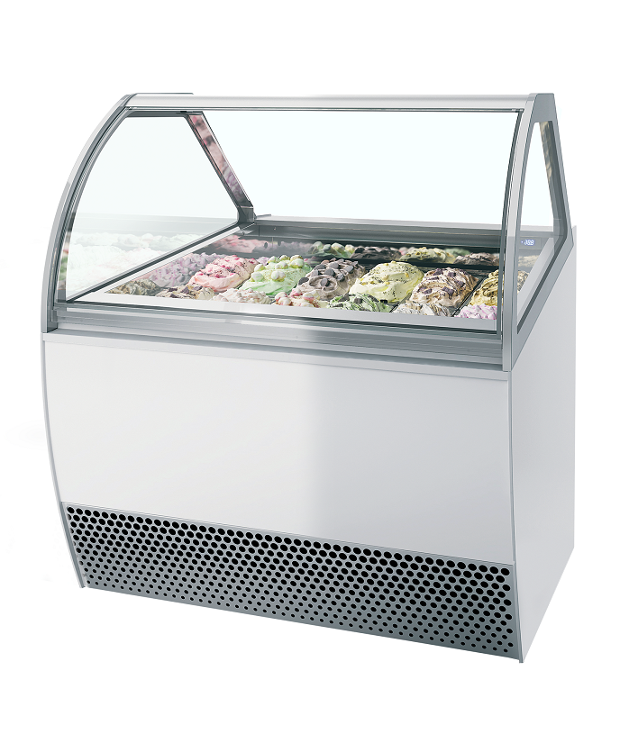 Vitrina expositora para helados con display ventilada