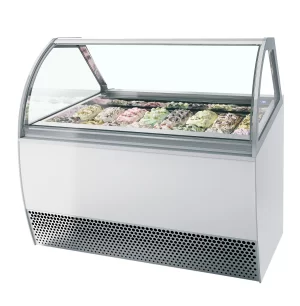 Vitrina expositora para helados con display ventilada