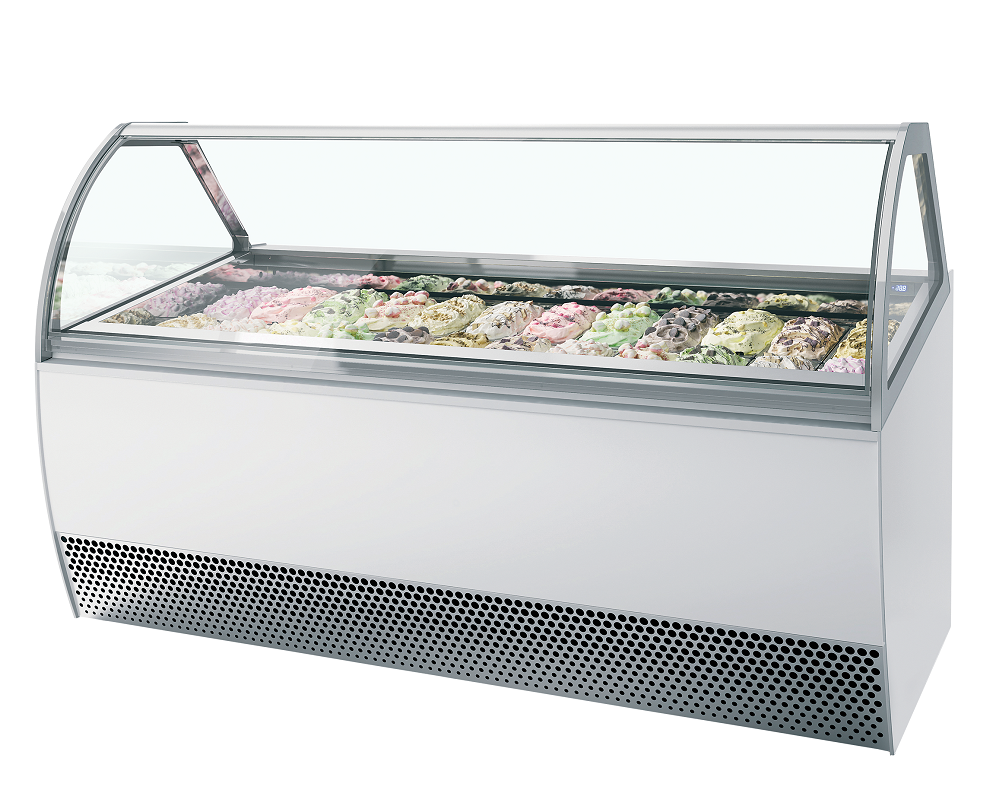 Vitrina expositora para helados con display ventilada