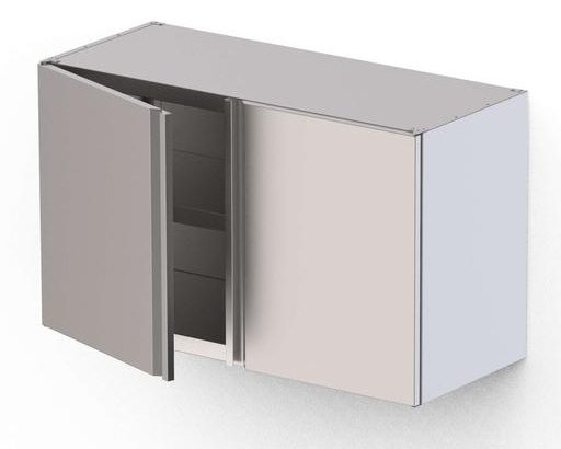 Armario Mural Acero Inoxidable Con 2 Puertas Abatibles 800x400x600h mm WMC080460SW