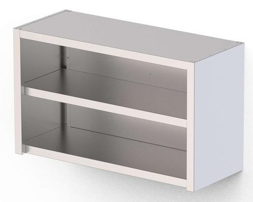 Armario Mural Acero Inoxidable Con Estantería Abierta 1000x400x600h mm WMC100460OP