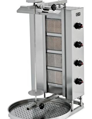 Asador Kebab a Gas 4 Quemadores Motor Superior y Bandeja Extraible Línea ESTAMBUL EMPDN221