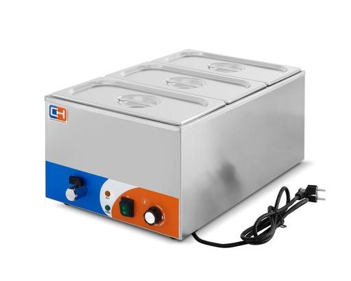 Baño María Cubeta 3 cubetas GN1/3 de 600x335 x260h mm PEKIN BM-1/3