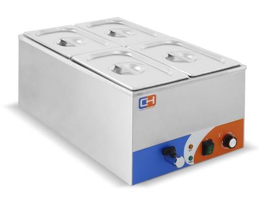 Baño María Cubeta 4 cubetas GN1/4de 600x335 x260h mm PEKIN BM-1/4