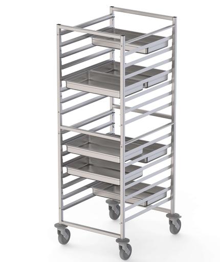 Carro Bandejero Acero Inoxidable Para 16 Bandejas GN2/1 660x750x1700h mm TT16NGN2100