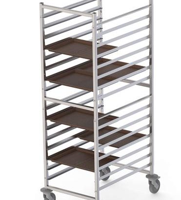 Carro Bandejero Acero Inoxidable Para 32 Bandejas Self Service 480x370h mm  620x840x1700h mm TT16NSELF32