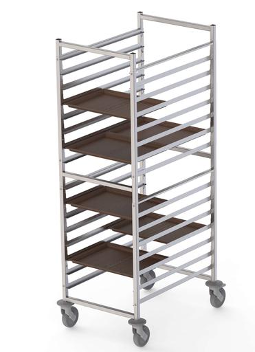 Carro Bandejero Acero Inoxidable Para 32 Bandejas Self Service 480x370h mm 620x840x1700h mm TT16NSELF32