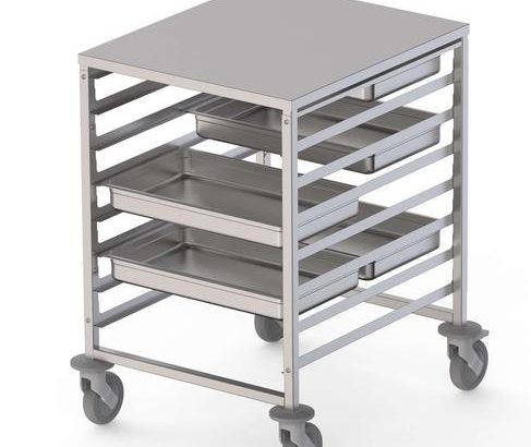 Carro Bandejero Acero Inoxidable Para 8 Bandejas GN2/1 660x750x900h mm TT08NGN2100