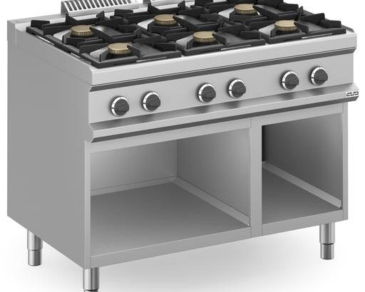 Cocina a gas 4 fuegos 6x5,5 Kw con Mueble MFB711AXS MAGISTRA PLUS 700