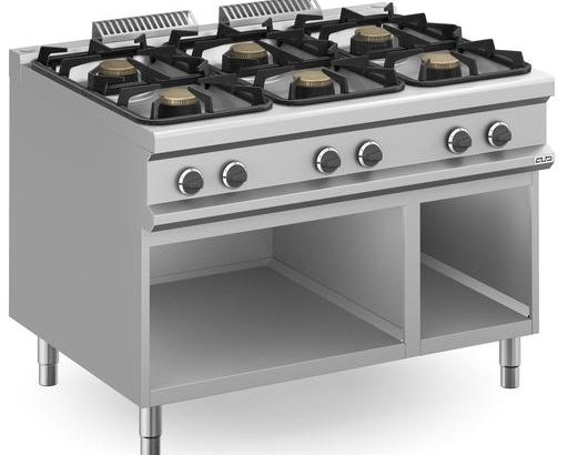 Cocina a gas 6 fuegos 2x7+2x11 Kw con Mueble MFB912AXXL MAGISTRA PLUS 900