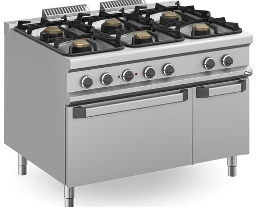Cocina a gas 6 fuegos  3x7 + 3x11 Kw con Horno Eléctrico MFB912AFEXXL MAGISTRA PLUS 900