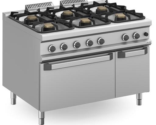 Cocina a gas 6 fuegos 3x7 + 3x11 Kw con Horno a Gas MFB912AFGXXL MAGISTRA PLUS 900