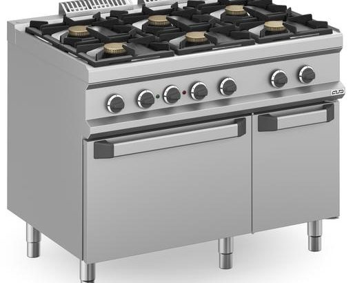 Cocina a gas 6 fuegos 6x5,5 Kw con Horno Eléctrico Estático MFB711AFEXS MAGISTRA PLUS 700