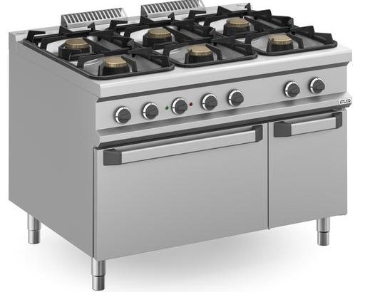 Cocina a gas 6 fuegos 6x5,5 Kw con Horno Eléctrico MFB912AFEXXS MAGISTRA PLUS 900