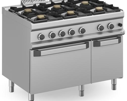 Cocina a gas 6 fuegos 6x7 Kw con Horno a Gas MFB711AFGXL MAGISTRA PLUS 700