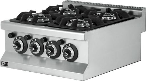 Cocina a gas sobremesa 4 fuegos 4x3,6 kW 600x664x285h mm EMP6KG020 Línea 600 Estambul