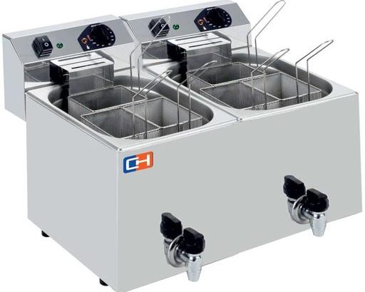 Cuecepasta Eléctrico Profesional 7+7 litros con 3+3 cestas 530x460x370h mm CP77L