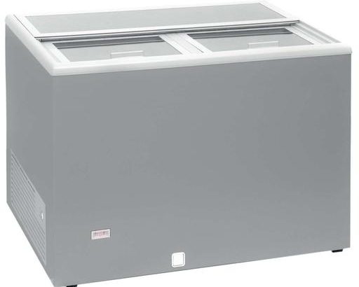 Enfriador de Botellas 400 litros  Puertas Inox de 1280 x670 x880h mm con ruedas AVEIRO AGF400 (COLOR GRIS)