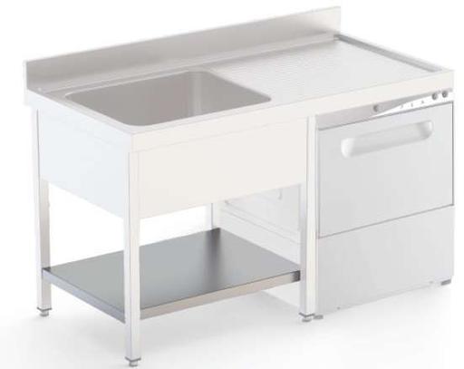 Estante Acero Inoxidable Para Mueble Lavavajillas Fondo 700 Longitud de Mesa 1400 mm ISA7014DWAS