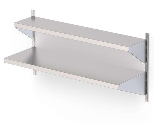 Estantería Mural Acero Inoxidable Con Estante Liso Para Cremallera Mural Fondo 250 1000x250 mm AWSFS100250. -3,956kg