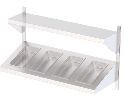 Estantería Mural Acero Inoxidable Cremallera Mural 600 mm AWST0000600. -0,19kg