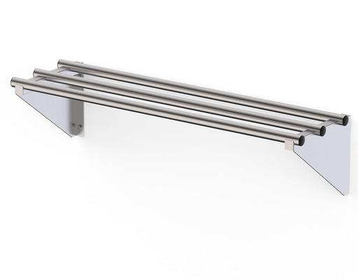 Estantería Mural Acero Inoxidable Tubo Redondo Fondo 300 de 1800x300x200h mm WMS21830200