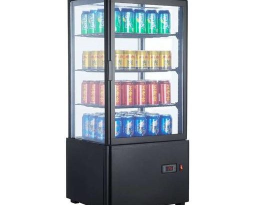 Expositor Refrigerado 4 Caras 78 litros Negro de 447x400x969h mm Línea Pekín XC78L-N