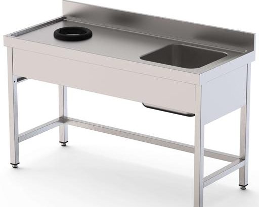 Fregadero Acero Inoxidable 1 Cuba Derecha Con Aro Desbarazado Fondo 600 Con Mueble 1400x600x850h mm IS1614LWHS0