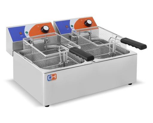 Freidora Eléctrica 6+6 litros SIN Grifo de 550 x420 x290h mm PEKIN EF-6L-2