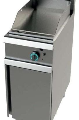 Fry tops a gas acero laminado placa lisa con mueble Serie 700 JUNEX con medidas 400x730x900h mm FT7N00L
