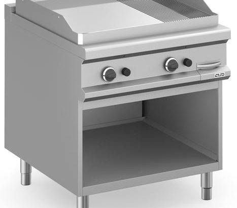 Frytop a gas 80 cm Placa Lisa - Ranurada Cromo Duro con Mueble MFTG98ALRC MAGISTRA PLUS 900