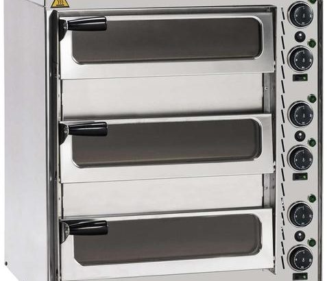 Horno Eléctrico de Pizza Compacto 3 pizza diámetro 35 cm AVEIRO FP52PV con puerta de cristal