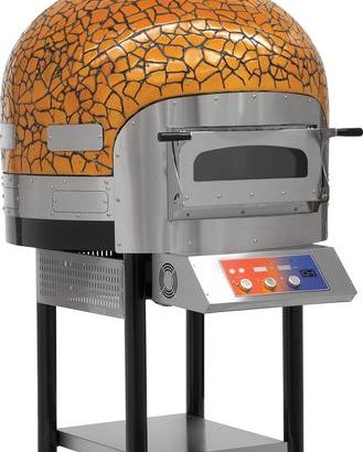 Horno de Pizza Eléctrico con Base de Piedra rotativa 6 pizzas de Diámetro 300 mm EMPSPO01 Línea Estambul