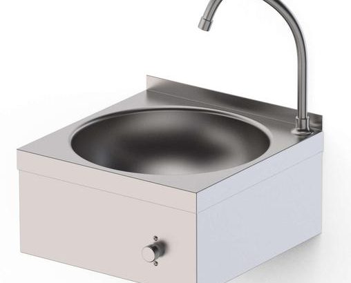 Lavamanos Mural Acero Inoxidable con pulsador automezclador 400x400x300h mm HWW14040000