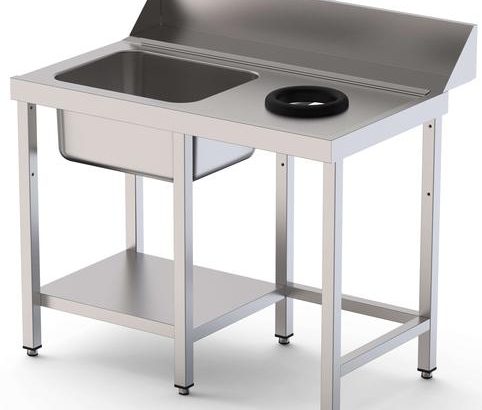 Mesa Acero Inoxidable Para Lavavajillas De Prelavado 1 Cubeta Con Estante 1600x750x800h mm IS17516DWIN0S1
