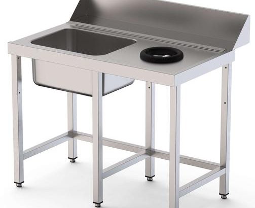 Mesa Acero Inoxidable Para Lavavajillas De Prelavado 1 Cubeta Sin Estante 1100x750x850h mm IS17511DWIN0S0