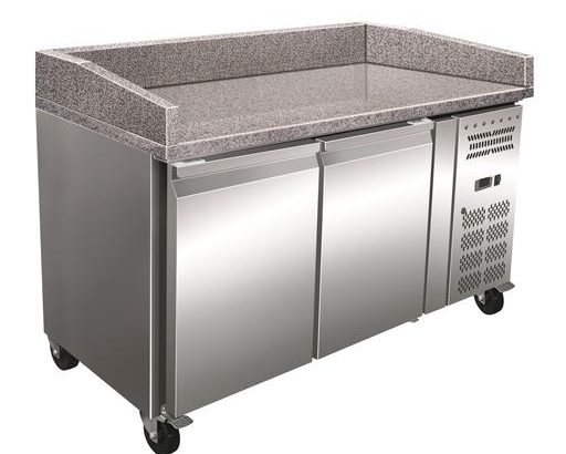 Mesa Euronorm 2 Puertas Preparación Pizzas con Encimera de Granito de 1515 x800 x1000h mm PEKIN PZ2600TN