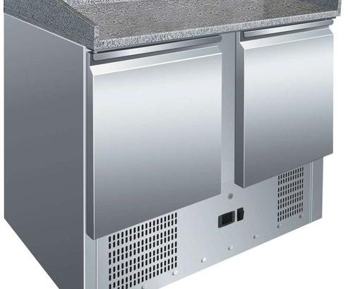 Mesa GN1/1 2 Puertas Preparación Pizzas con Encimera de Granito de 1045 x700 x1050h mm PEKIN S902PZ