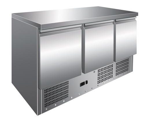 Mesa GN1/1 3 Puertas Refrigerada Compacta de 1365 x700 x860h mm PEKIN S903TOP