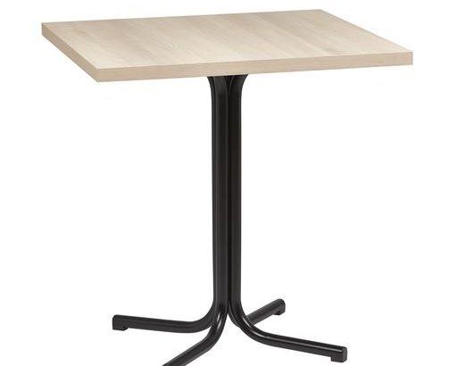 Mesa Interior Armazón Plastificado Negro con Tablero de Melamina Acacia 70x70 cm MERIDA ACA