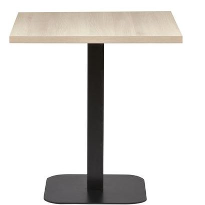 Mesa  Interior Armazón Plastificado Negro con Tablero de Melamina Acacia 70x70 cm ROMA ACA