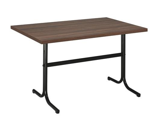 Mesa  Interior  Armazón Plastificado Negro con Tablero de Melamina Nogal 110x70 cm PLASENCIA NOG