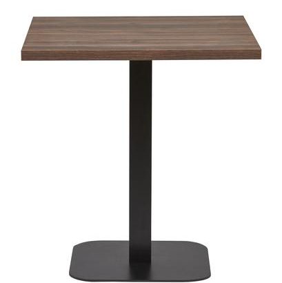 Mesa  Interior Armazón Plastificado Negro con Tablero de Melamina Nogal 70x70 cm ROMA NOG