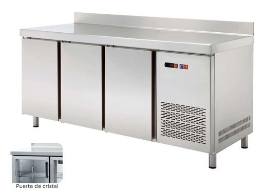 Mesa Snack Refrigerada 2 puertas CRISTAL  Fondo 600 de 1492 x600 x850h mm CORDOBA MRCH-150V