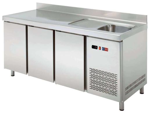 Mesa Snack Refrigerada con fregadero 2 puertas Fondo 600 de 1492 x600 x850h mm CORDOBA MRCH-150F