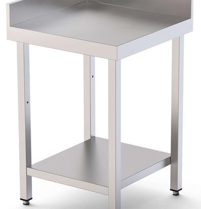 Mesa de Trabajo Acero Inoxidable Angular Para Composiciones en L Con 1 Estante 700x600x850h mm WTW160070C1